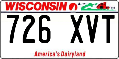 WI license plate 726XVT