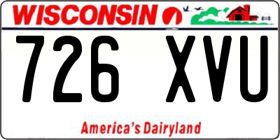 WI license plate 726XVU