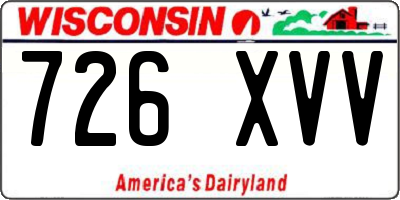 WI license plate 726XVV
