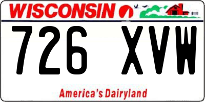 WI license plate 726XVW