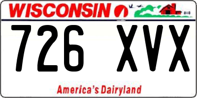 WI license plate 726XVX