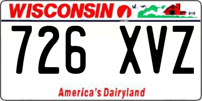WI license plate 726XVZ