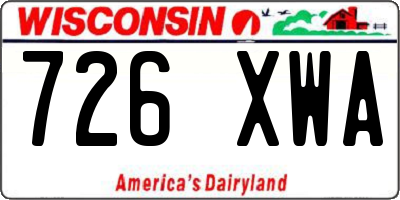 WI license plate 726XWA
