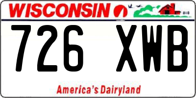 WI license plate 726XWB