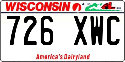 WI license plate 726XWC