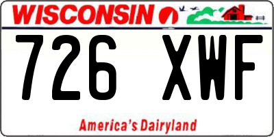WI license plate 726XWF