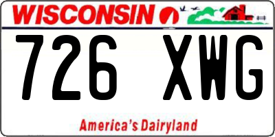 WI license plate 726XWG