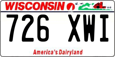 WI license plate 726XWI