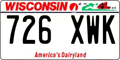 WI license plate 726XWK