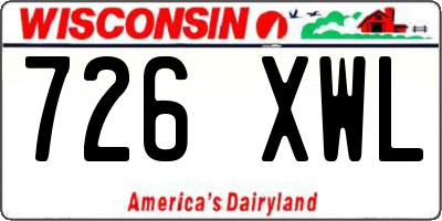 WI license plate 726XWL