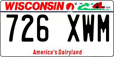 WI license plate 726XWM