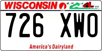 WI license plate 726XWO
