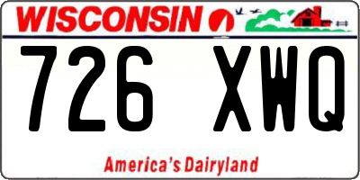 WI license plate 726XWQ
