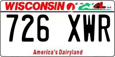 WI license plate 726XWR