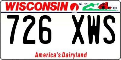 WI license plate 726XWS