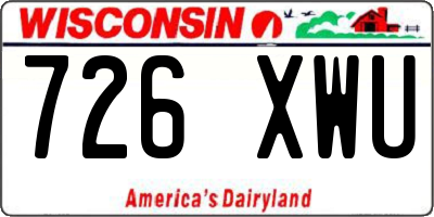 WI license plate 726XWU