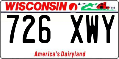 WI license plate 726XWY