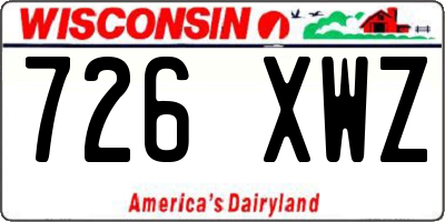 WI license plate 726XWZ