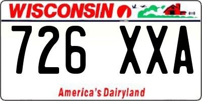 WI license plate 726XXA