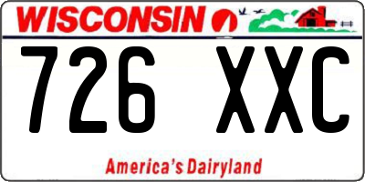 WI license plate 726XXC