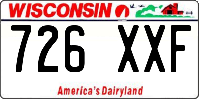 WI license plate 726XXF