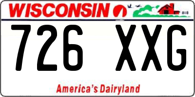 WI license plate 726XXG