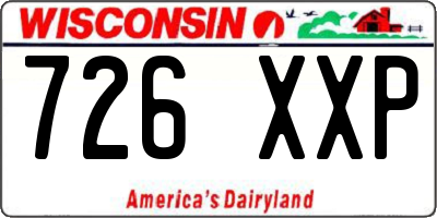 WI license plate 726XXP