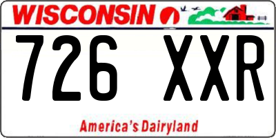 WI license plate 726XXR