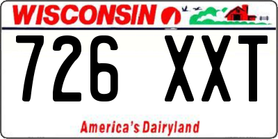 WI license plate 726XXT