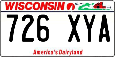 WI license plate 726XYA