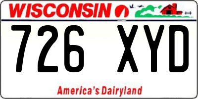WI license plate 726XYD