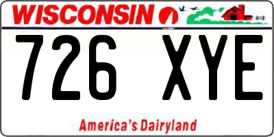 WI license plate 726XYE