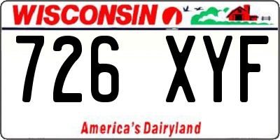 WI license plate 726XYF