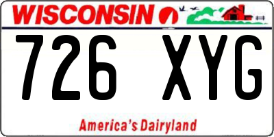 WI license plate 726XYG