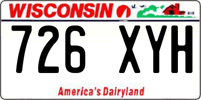WI license plate 726XYH
