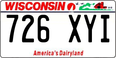 WI license plate 726XYI