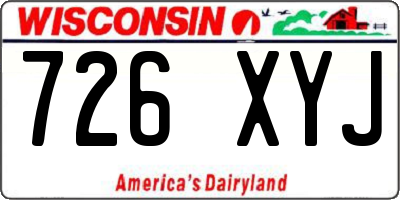 WI license plate 726XYJ