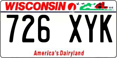 WI license plate 726XYK