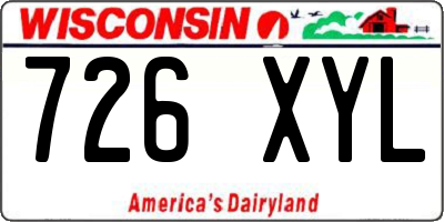 WI license plate 726XYL