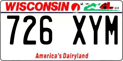 WI license plate 726XYM