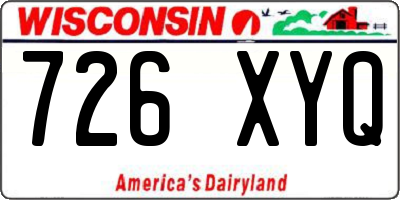 WI license plate 726XYQ