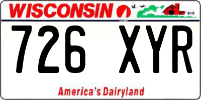 WI license plate 726XYR