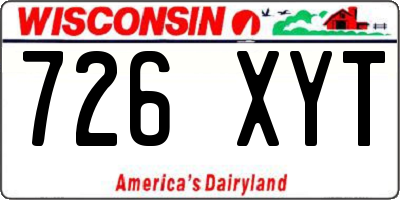 WI license plate 726XYT