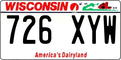 WI license plate 726XYW