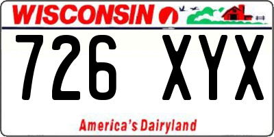 WI license plate 726XYX