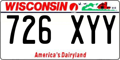 WI license plate 726XYY