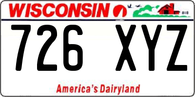 WI license plate 726XYZ