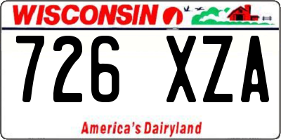 WI license plate 726XZA
