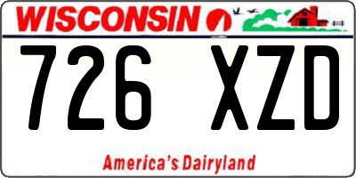 WI license plate 726XZD