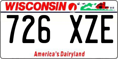 WI license plate 726XZE